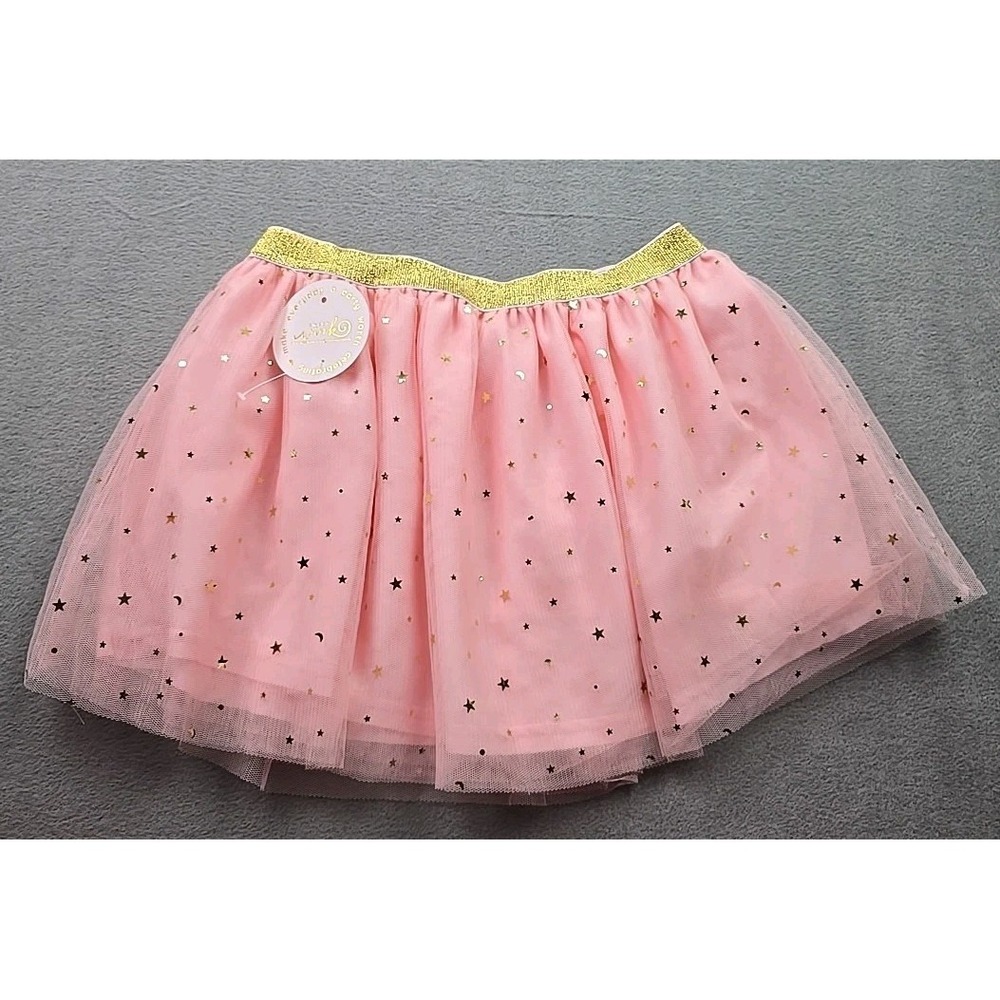 Sweet Wink Girls 6-8Y Pink Blush Tutu Skirt Gold Stars‎ Tulle NWT
